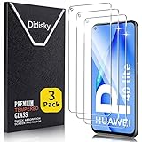 Didisky 3-Unidades Cristal Templado Protector de Pantalla para Huawei P40 Lite 4G 6.4'' (No para Huawei P40 Lite 5G), Antihuellas, Sin Burbujas, Fácil de Limpiar, 9H Dureza,Transparente