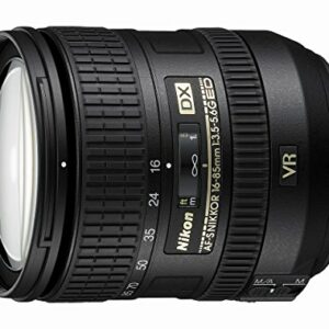 Nikon AF-S DX VR 16-85mm F3.5-5.6G – Objetivo para Montura F de Nikon (Distancia Focal 24-127.5mm, Apertura f/3.5, estabilizador) Color Negro (Reacondicionado Certificado)