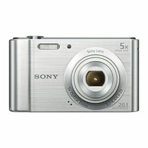 Sony Cámara compacta digital DSCW800 (20.1 MP, zoom óptico de 5x) – Plata (renovada)