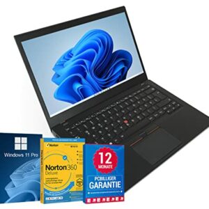 Lenovo Ordenador portátil ThinkPad T460s de 14 pulgadas Full HD Intel Core i5-6300U @ hasta 3 GHz 8 GB 256 GB SSD con Windows 11 Pro y software antivirus, incluye 12 meses de garantía(reacondicionado)