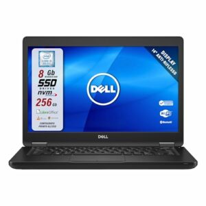 Dell Latitude 5490, PC portátil listo para usar, pantalla 14″ HD, Intel Core i5-8th, RAM 8 GB, SSD 240 GB, ordenador portátil con paquete libre, W10 (reacondicionado)